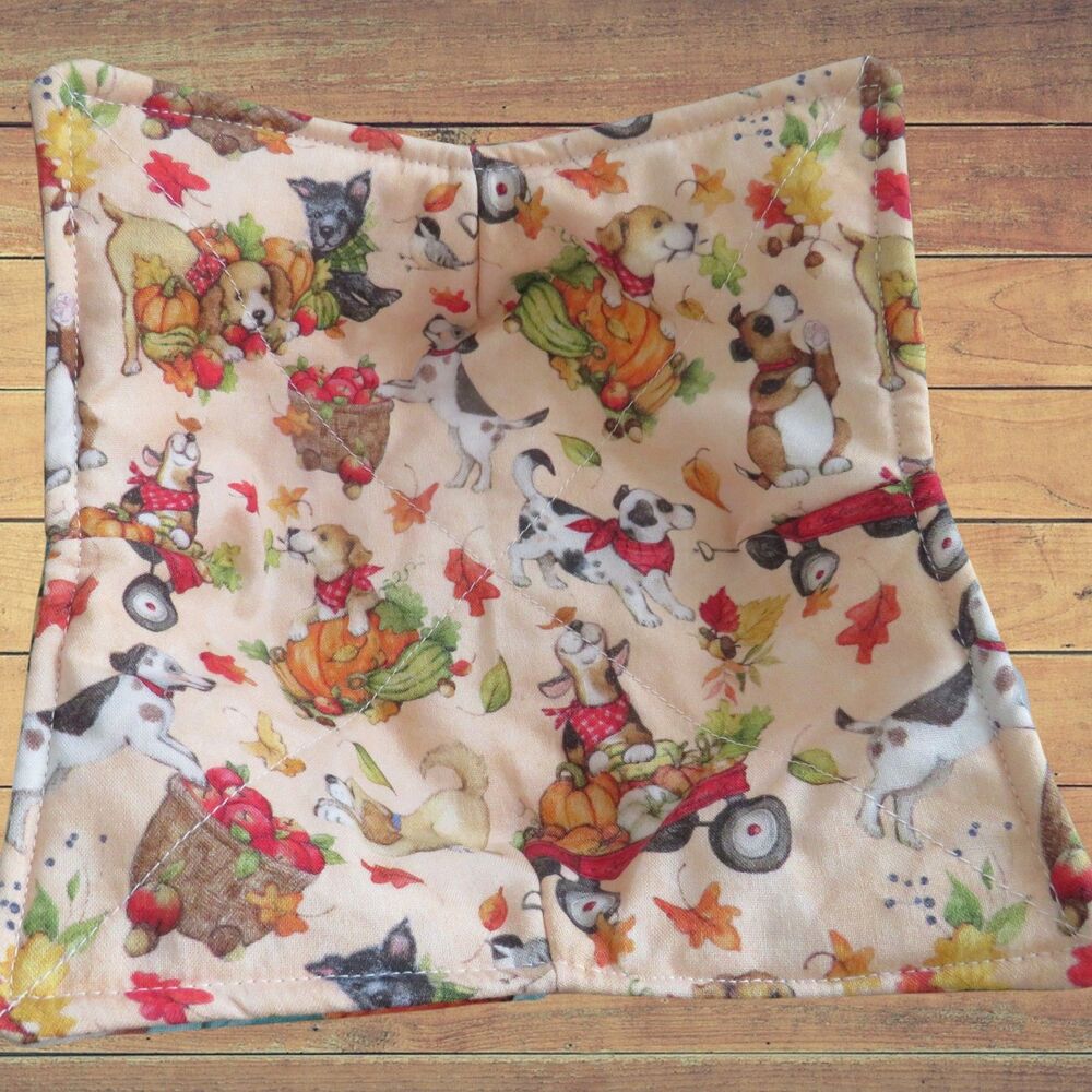 Microwave Bowl Cozy, Reversible Dogs and Pumpkins